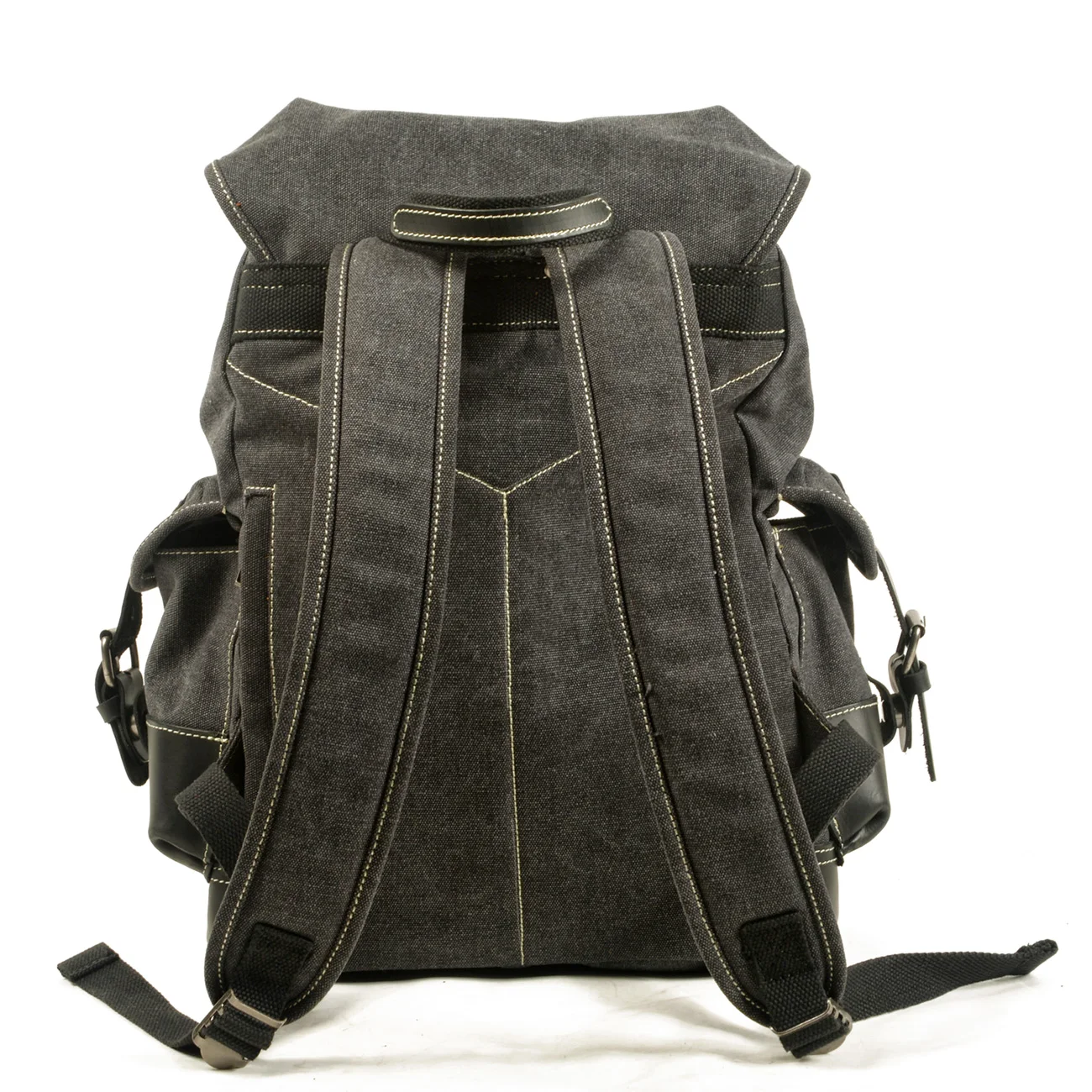 Canvas Leather Casual Backpack for Men