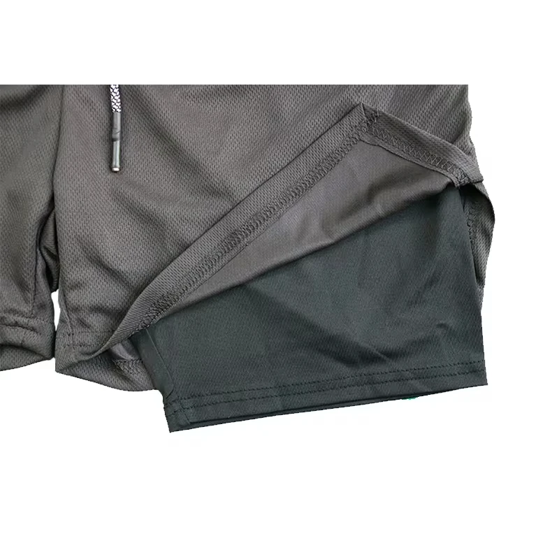 Men's Double Layer Fitness Shorts Men Fitness Gym Training 2 in 1 Sports Shorts Quick Dry Workout Jogging Double Deck Summer 6