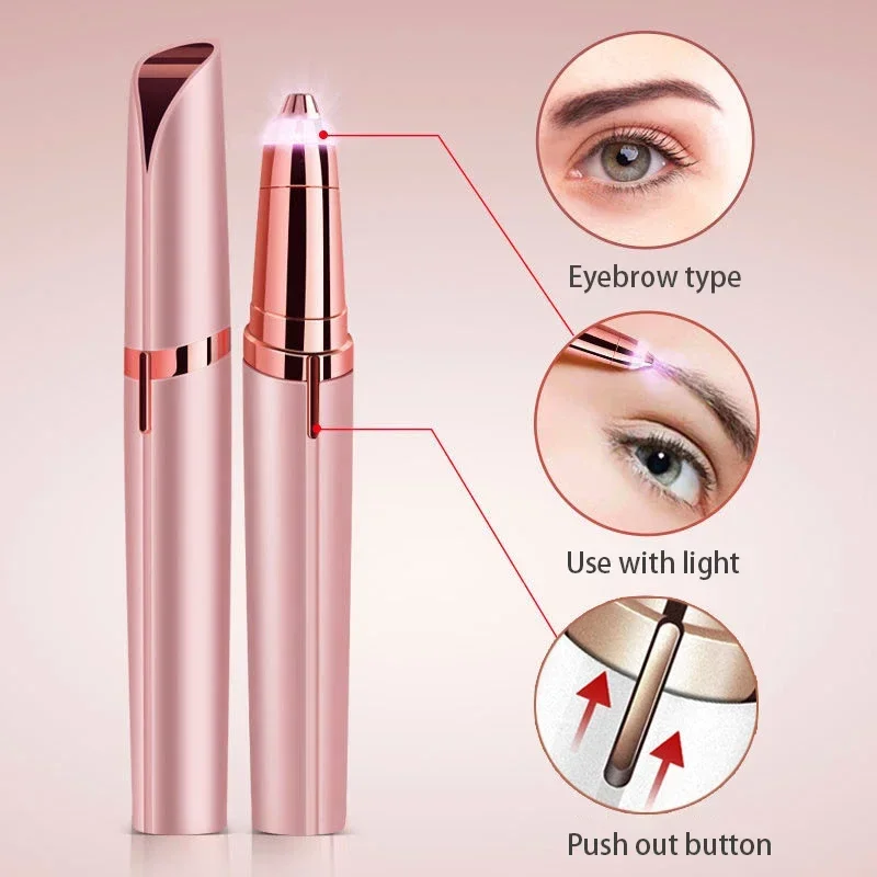 1pc electric eyebrow trimmer Eyebrow trimmer Facial hair remover Female makeup painless automatic eyebrow trimmer tool 3