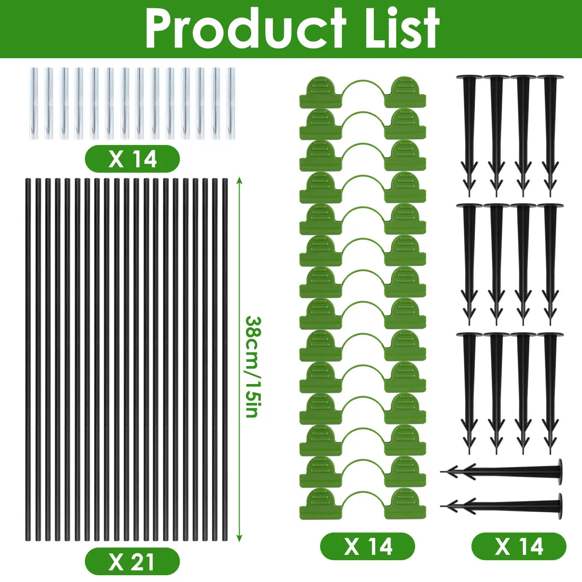 온실 식물 고리 세트, 재사용 가능한 유리 섬유 성장 세트, 묘목 아치 창고 브래킷, 야채 정원 성장 터널 지원, 인기 판매