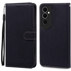 Premium Wallet Leather Flip Phone Case Cover - Elegantly Designed Coque s for Tecno Pova Neo 2 (Black)