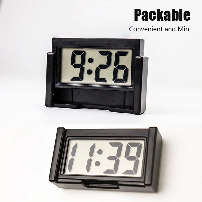 Wall Clock Electronic Wall Clock Stickable Large Screen Home Digital Display wall clock Mini Car Electronic Clock Room Desktop Table Clocks