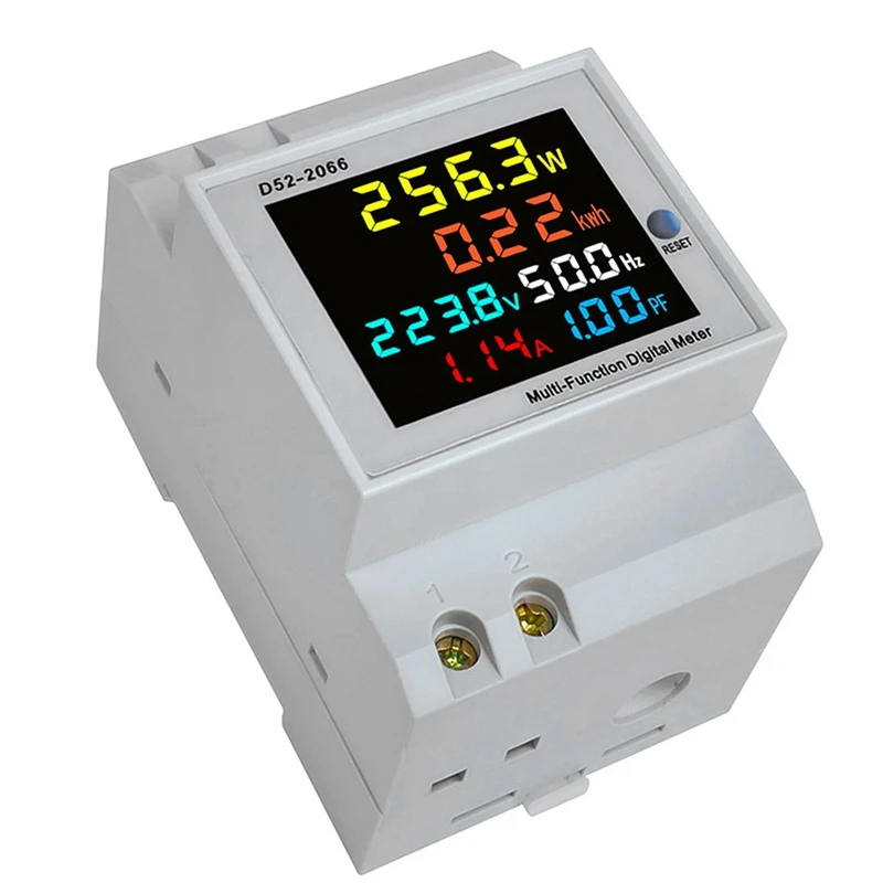 

3X Din Rail AC Monitor 6IN1 40-300V 100A Voltage Current Power Factor Active KWH Energy Frequency Meter VOLT AMP