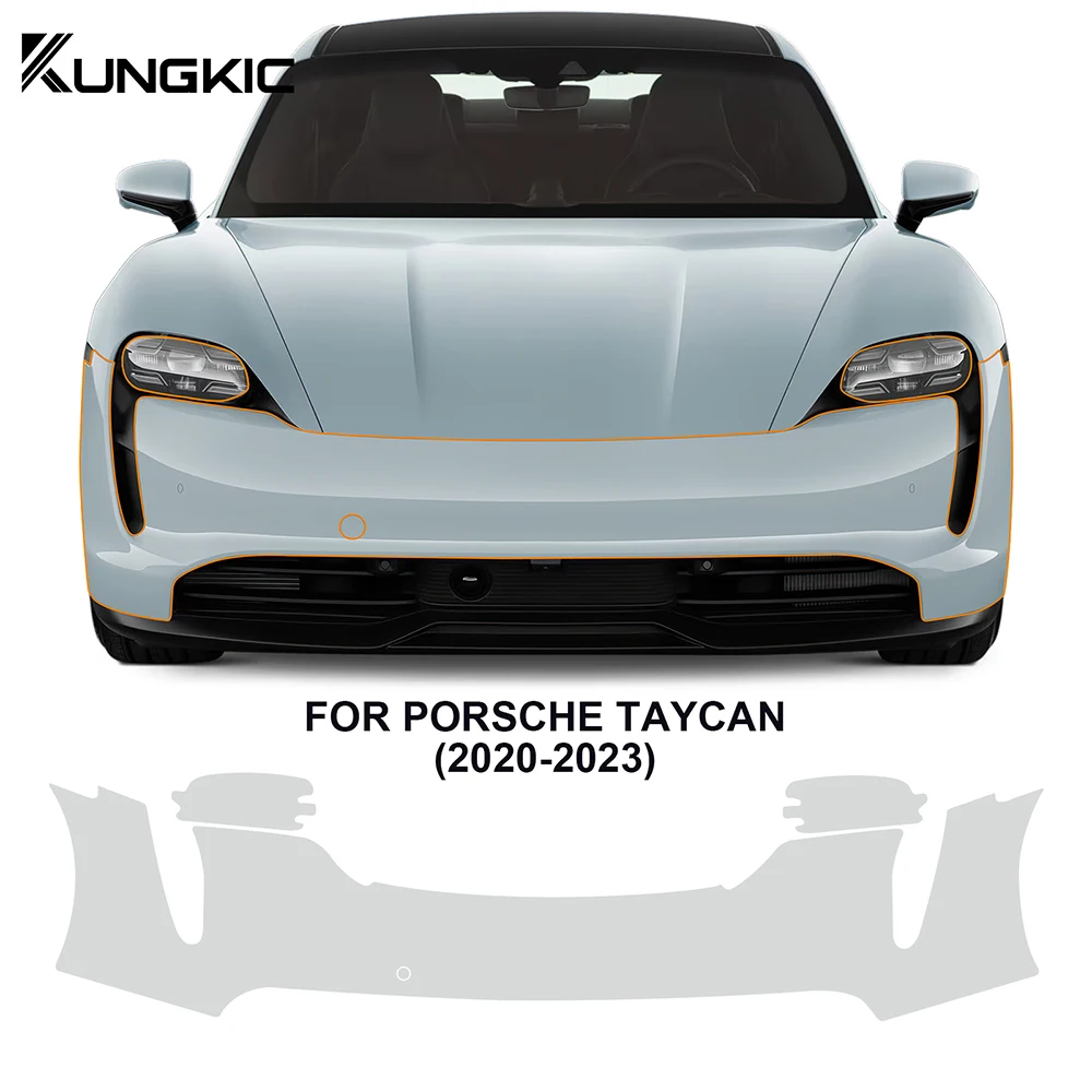 

Для Porsche TAYCAN 2020 2021 2022 2023 TPU невидимая прозрачная защитная пленка для автомобильного бампера прозрачный бюстгальтер PPF Набор наклеек