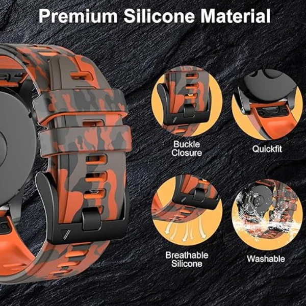 Quickfit Silicone Smart Watch Strap, 22mm & 26mm