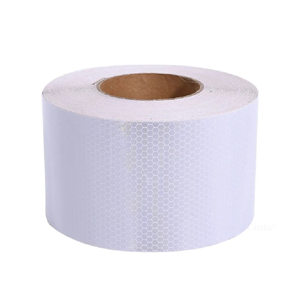 10cmx10m White Reflective Material Honeycomb High Strength Reflector Stickers Warning Self-Adhesive Reflective Tape Car Stickers