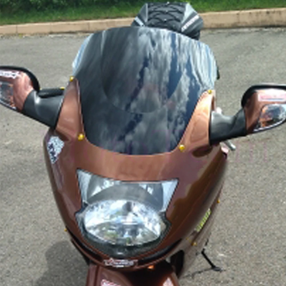 Motorcycle Double Bubble Windshield For Honda CBR1100XX Super Blackbird (1996-2007) | Black Iridium, Easy Install