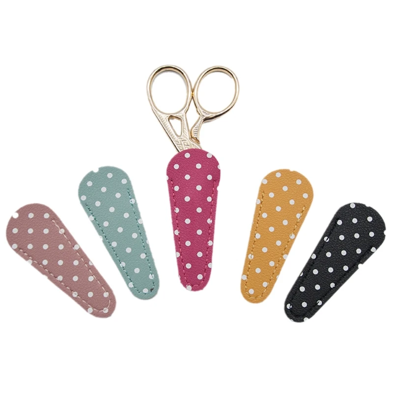 Safety Scissors Protective Cover Polka Dot Embroidery Scissors Sheath Cover Sewing Scissor Sheath Protective Bag,sewing supplies,scissors protective cover