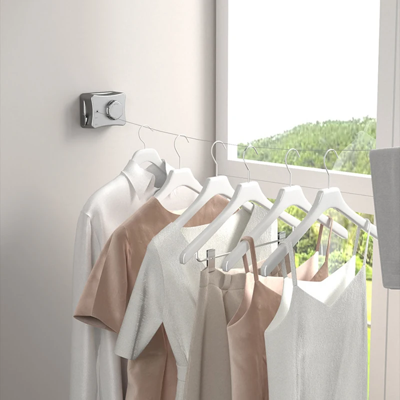Retractable Clothesline Stainless Seel Pull-Out Clothes-Drying