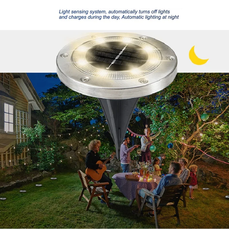 

IP65 Waterproof LED Solar Lawn Lamp Underground Garden Night Light for House Villa Courtyard Park