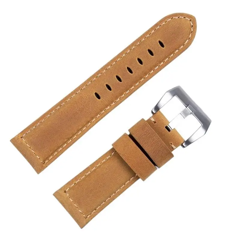 

EIDKGD Handmade Watch Band Accessories Retro Vintage Genuine Crazy Horse Leather 24mm Watchband,For Panerai Strap Tang Buckle