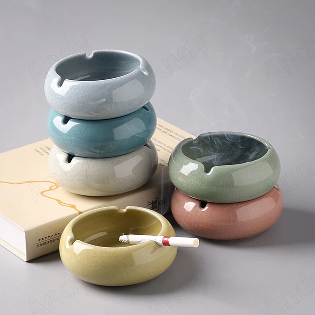 Creative Ceramic Ashtray Handmade Ice Crack Decorative Modern