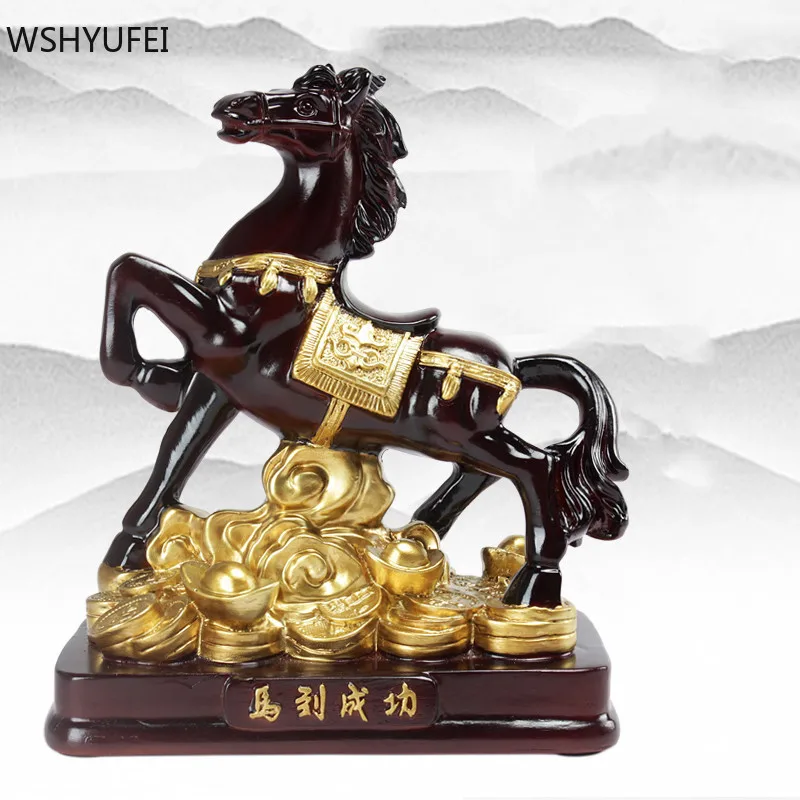 

Resin Horse Statue Ornaments Home Decoration Accessories Crafts Living Room Wine Cabinet Decorations Office Feng Shui Lucky Gift