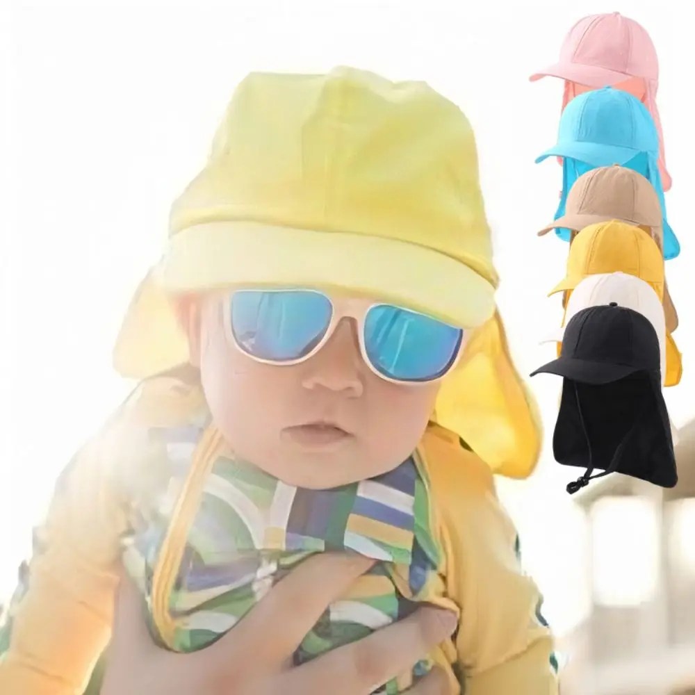 

Панама с широкими полями для детей 3-8 лет, быстросохнущая шапка с длинным откидным козырьком, регулируемая шапка от солнца