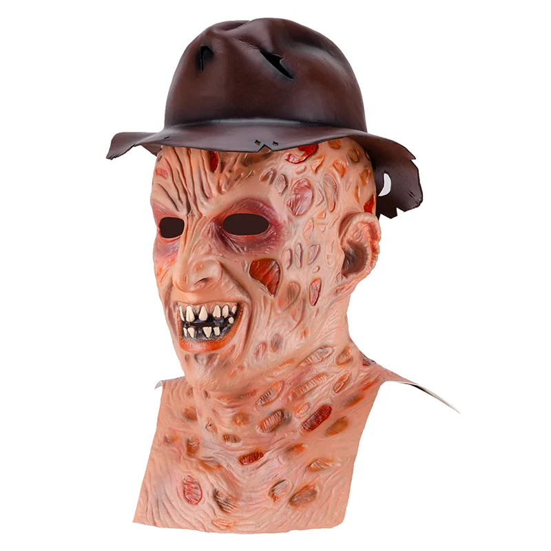 Freddy Krueger Decoration Halloween Horror Mask Latex Adult Party Costume Hat Halloween Mask Scary Carnival Cosplay Props