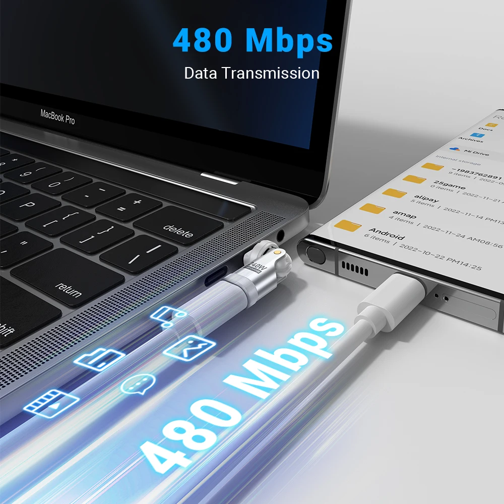 240W Type C to Type C OTG Adapter with 5A Fast Charging and USB3.1 Converter