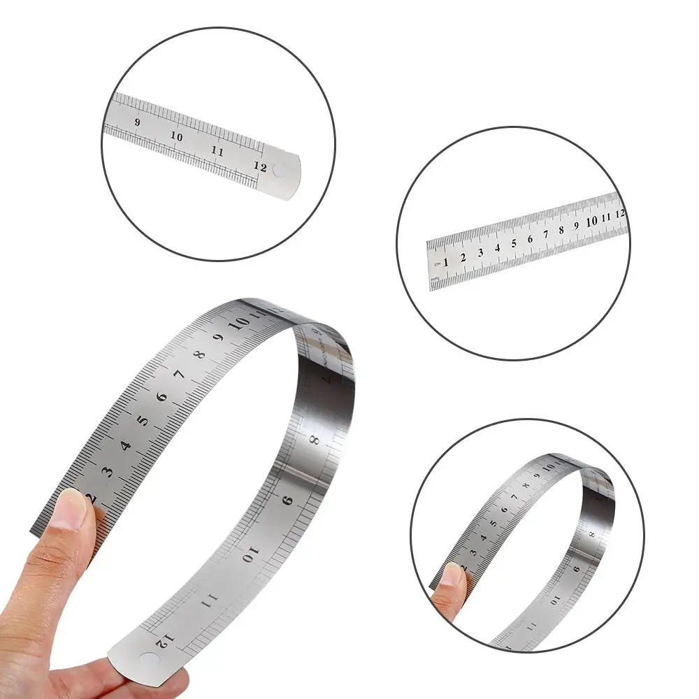 1~10PCS 15cm 6 Inch Ruler Precision Stainless Steel Metal Ruler Double-sided Learning Office Stationery Writing Supplies