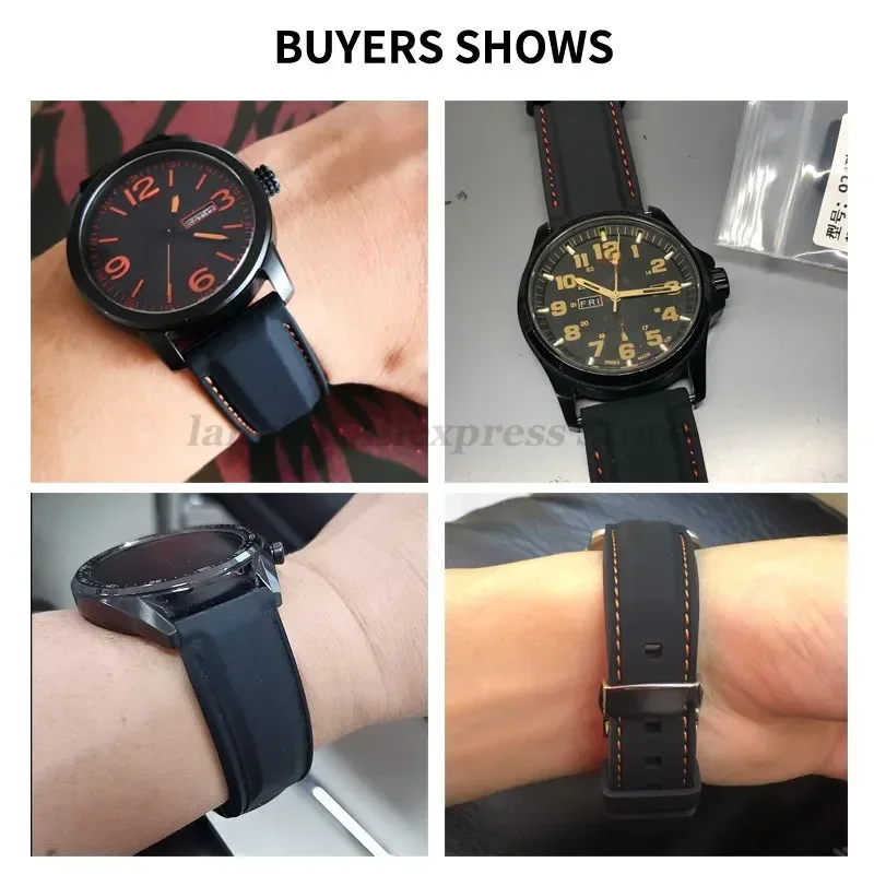Universal Waterproof Silicone Watchband - Sporty Rubber Wrist Strap