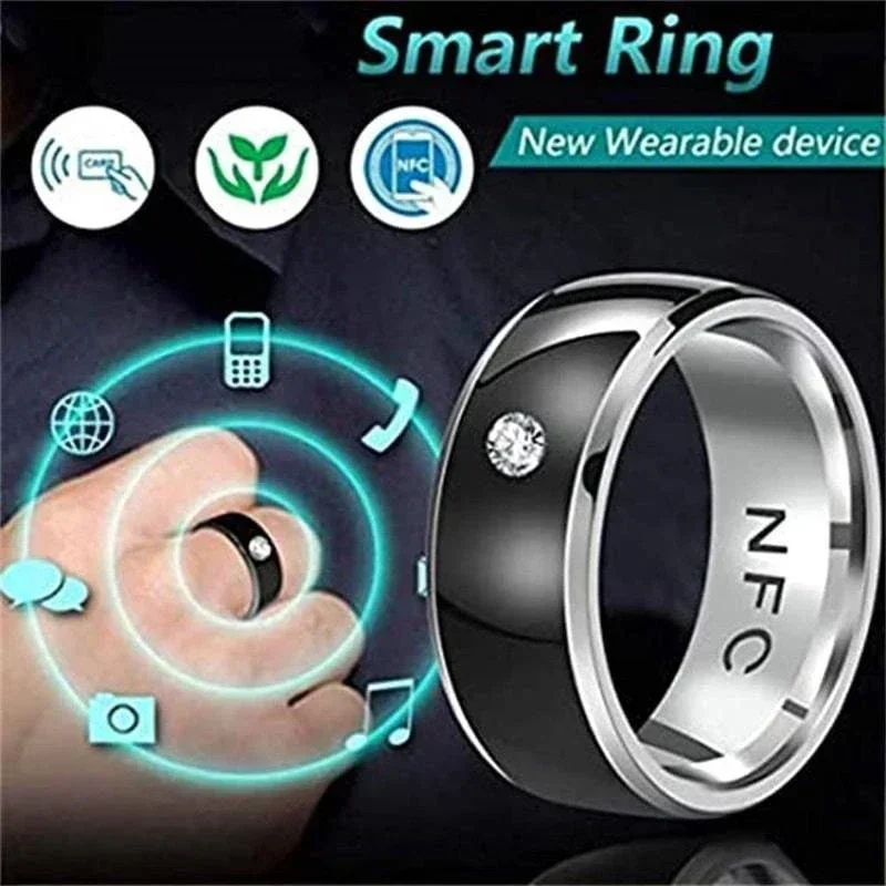 Ring Set Couples Rings Jewelry Accessories Smart Ring Wearable Technology Waterproof Unisex NFC Phone Smart Accessories for Couples 6-13