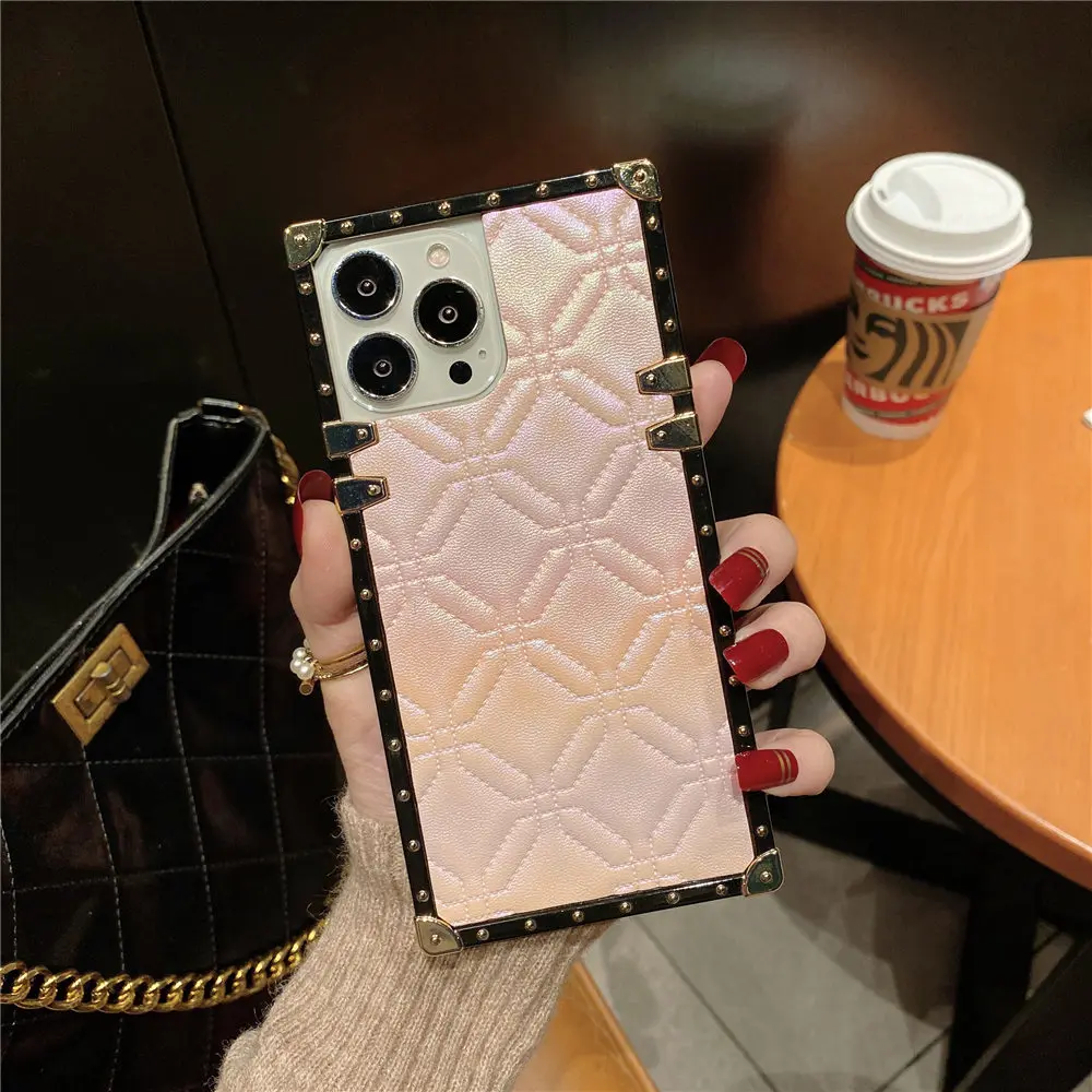 Fashion 3D Love Heart Diamond Ring Holder Square PU Leather Case