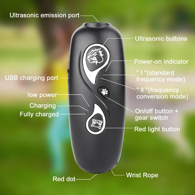 New Ultrasonic Dog Chaser Stop Aggressive Animal Attacks Repeller Flashlight Dog Training Equipment Anti Barking Device