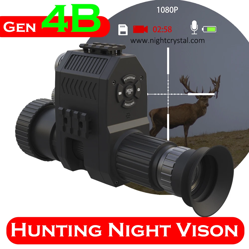 Megaorei 4B Nk007 Plus Integrato 1080P Night Vision Scope Telecamera Da Caccia Clip Monoculare Sull'Attacco 850Nm Ir 400M View Range