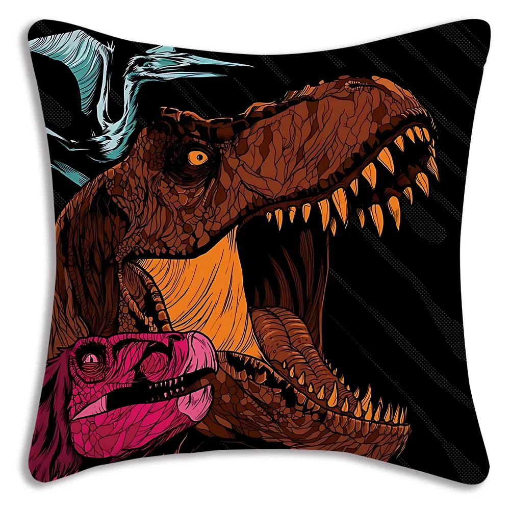 Hot Sci-Fi Movies Jurassics Park Pillow Covers Cartoon Sofa Decorative Home Double-sided Printing Short Plush Cute Cushion Cover 6