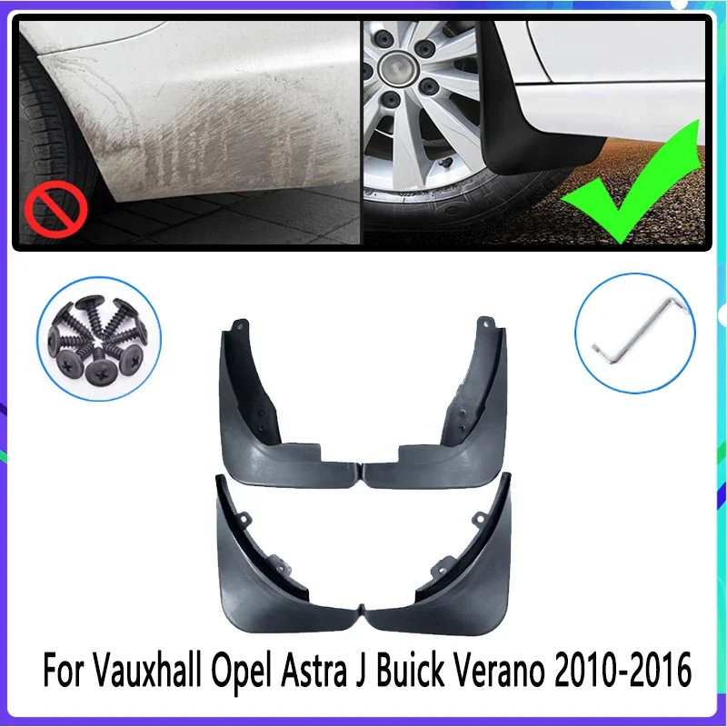 Opel Vauxhall Astra J Buick Verano 2010  2016 용 자동차 머드 플랩, 흙받이 스플래시 가드, 펜더 머드 플랩, 자동차 액세서리, 4 개