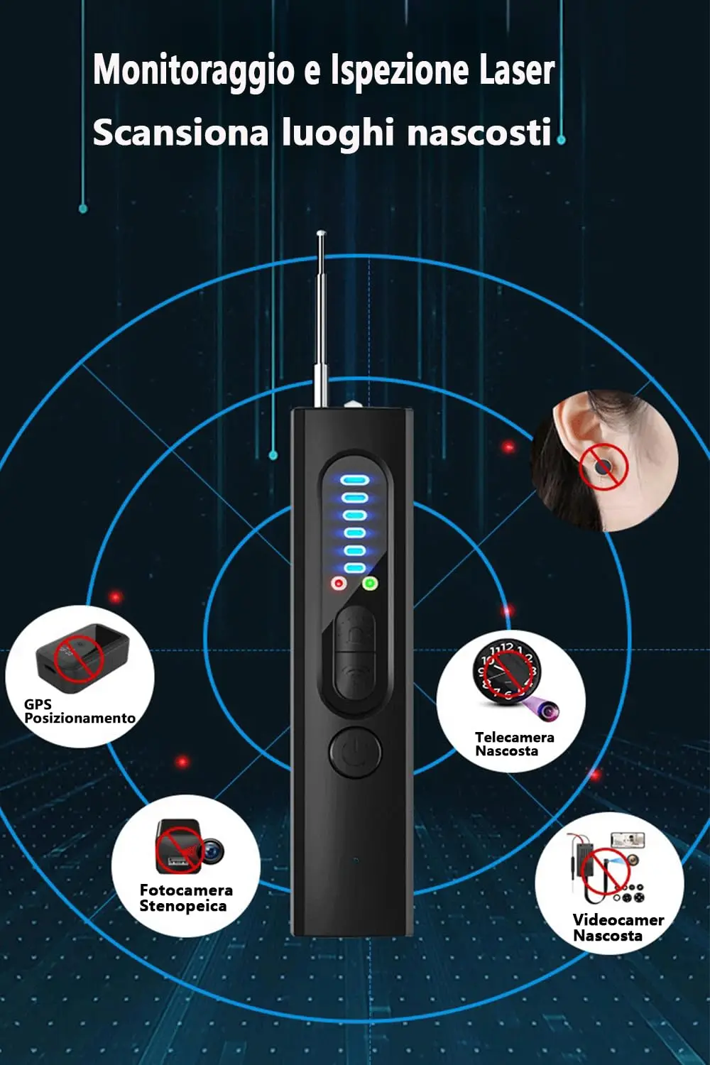 Hidden Camera Detector Infrared Camera Detector Camera Detector Signal Detector Microspy Frequency Jammer for Offices, Hotel