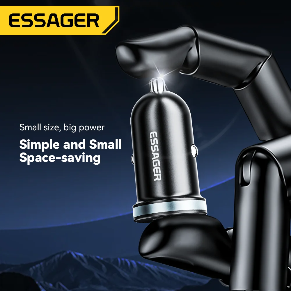 Essager 30W USB C Car Charger Type C Quick Charger PD QC 3.0 SCP 5A Fast Charging Car Phone Charge iPhone Xiaomi Samsung