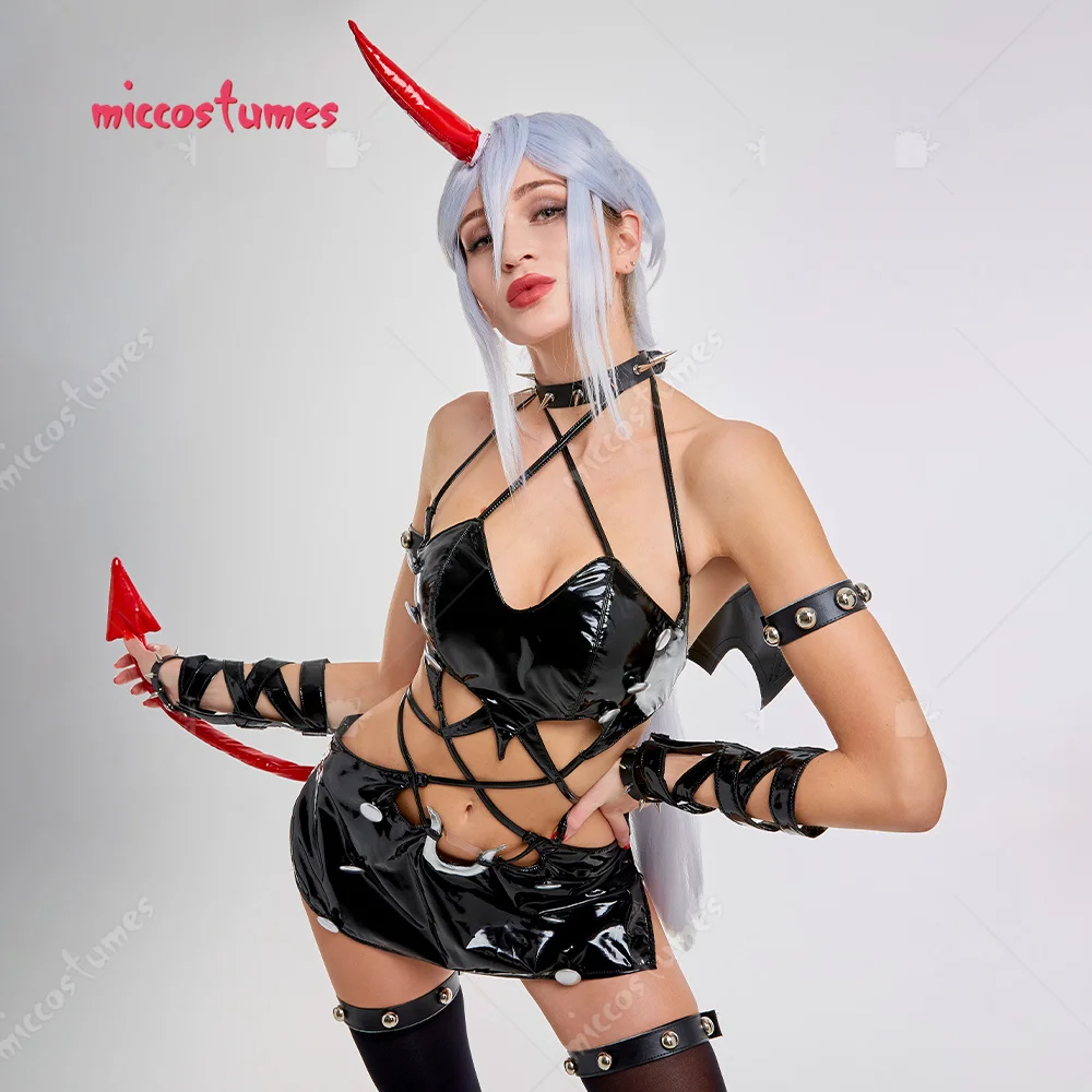 Damen Strumpf Crossover Strap Bodysuit Cosplay Kostüm Outfit mit Kneesocks für Frauen Halloween Cosplay Kostüm 7
