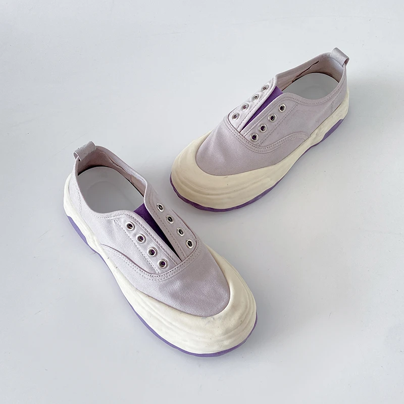 2022 Autumn New Slip-On Lovers Canvas Shoes Women's All-Match Trend White Shoes Summer Student Flat Bottom Casuals Male Sneakers