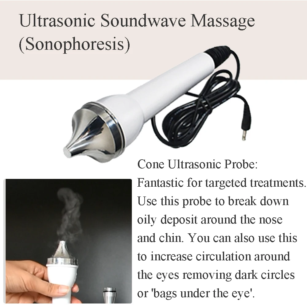 Portable 5 in 1 Vacuum Dermabrasion Beauty Device Ultrasonic Sonophoresis Massage Facial Machine Skin Scrubber Deep Cleaning 6