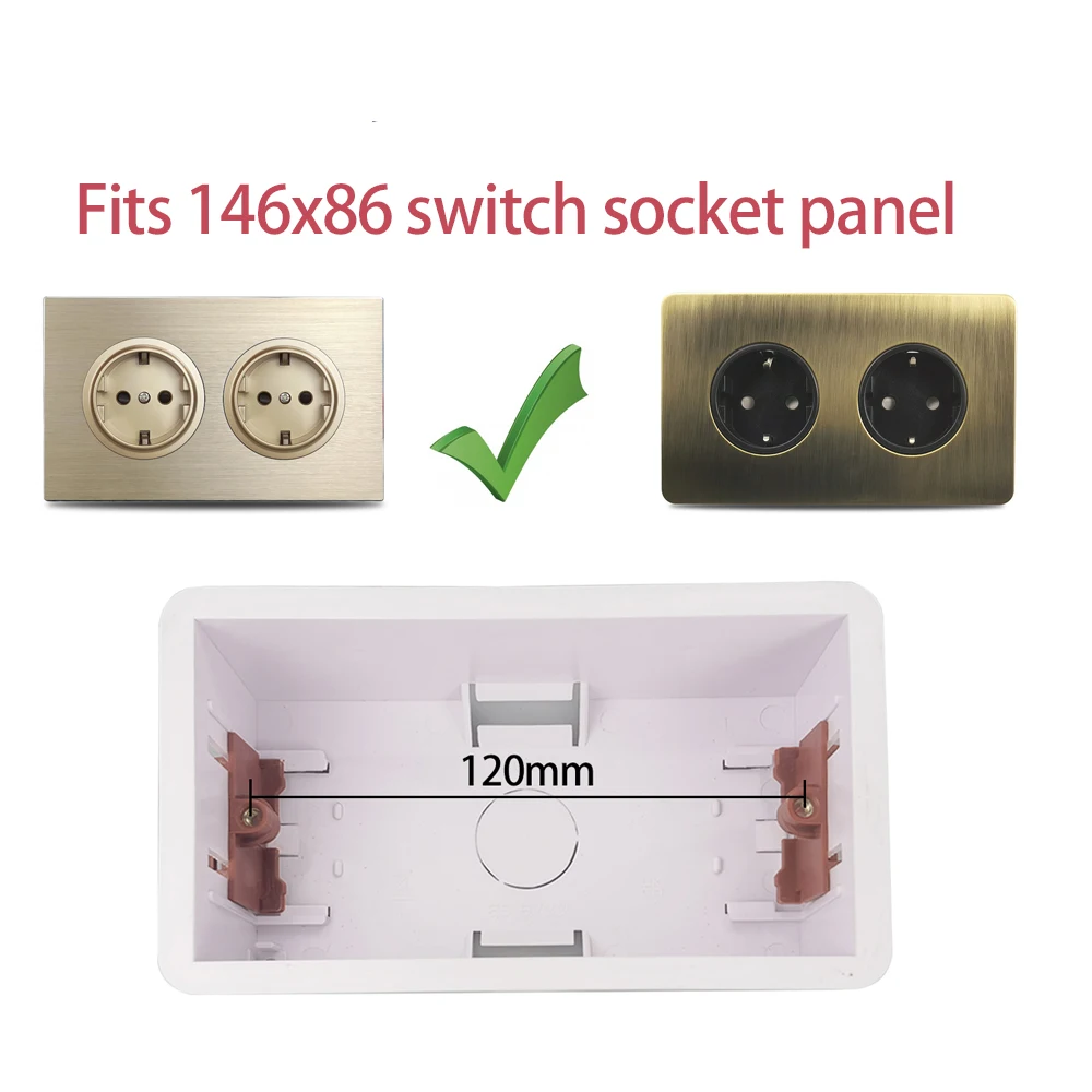 Wallpad Double Dry Lining Box for Gypsum Board Plasterboard Dry Wall 35mm 47mm Depth 146x86mm switch box dry lining box