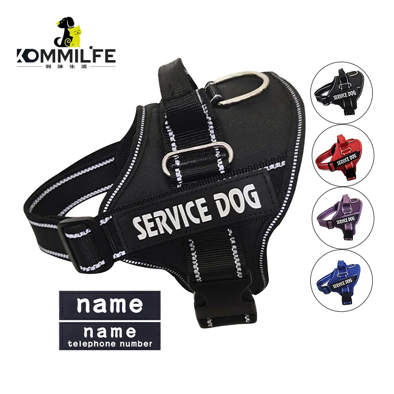KOMMILIFE Nylon Adjustable Dog Harness Personalized K9 Harness For Dogs