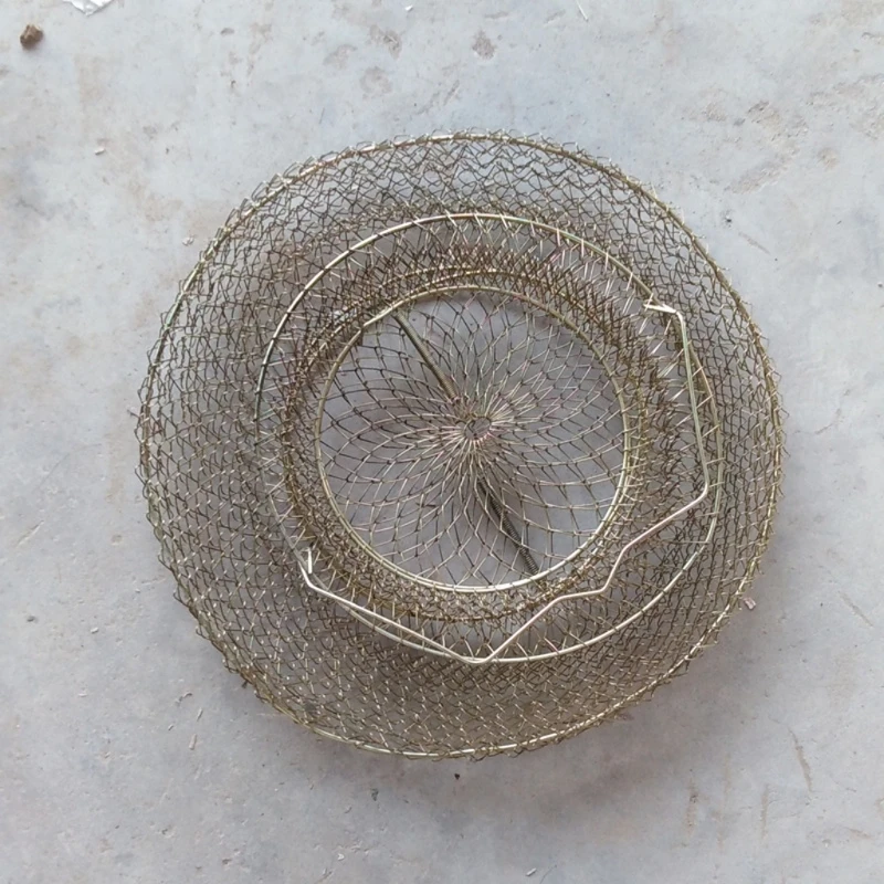 Steel Wire Fish Baskets Collapsible Fish Crawfish Basket Cage Portable Fshing Net Fishing Accessories Easy to Use