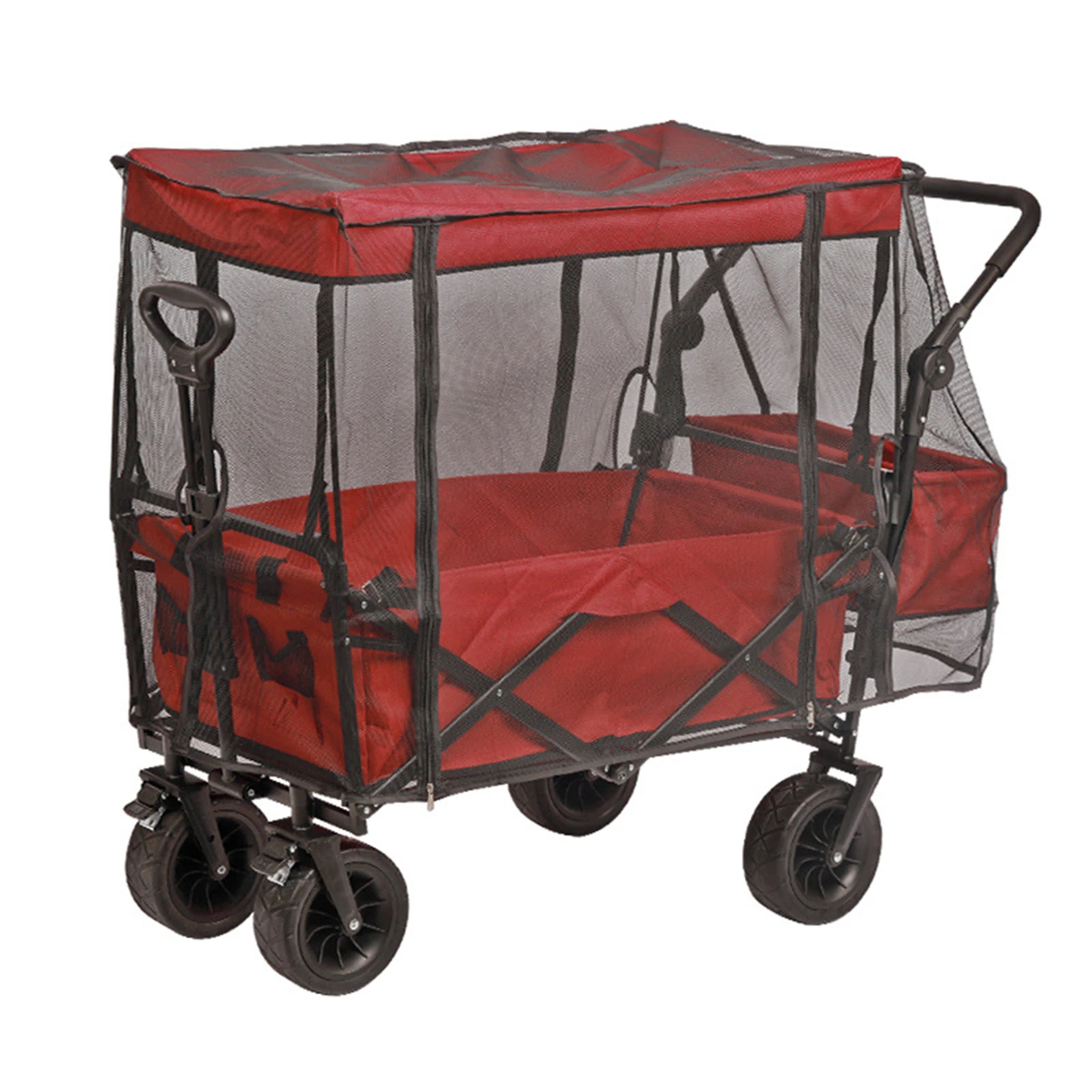 Mesh Net Cover Collapsible Beach Folding Wagon Accessories Attachment 88x48x50cm Outdoor Insect Proof Mesh Cover 1pc