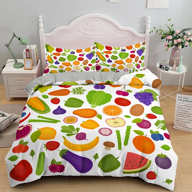 Set di biancheria da letto per bambini regali per adulti modello di cartone  animato vegetale copripiumino singolo doppio copripiumino King Queen -  AliExpress