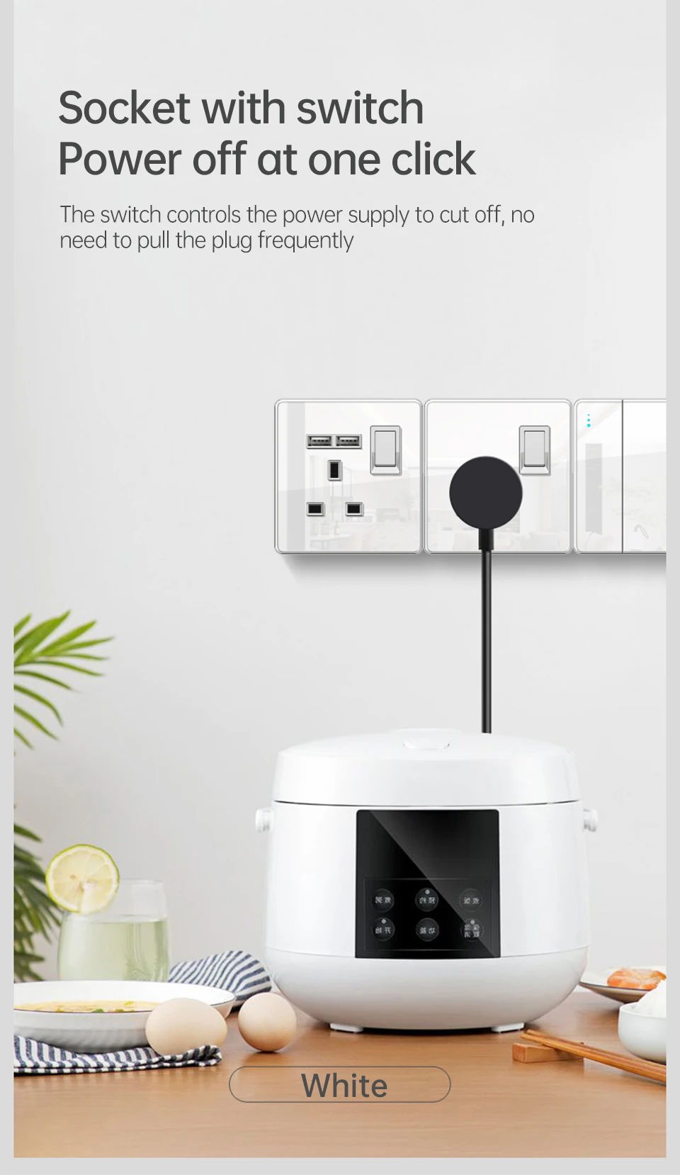 pssrise tipo uk ue tomada de interruptor de parede com dc carregador usb painel de vidro temperado completo interruptor de luz tomada de energia