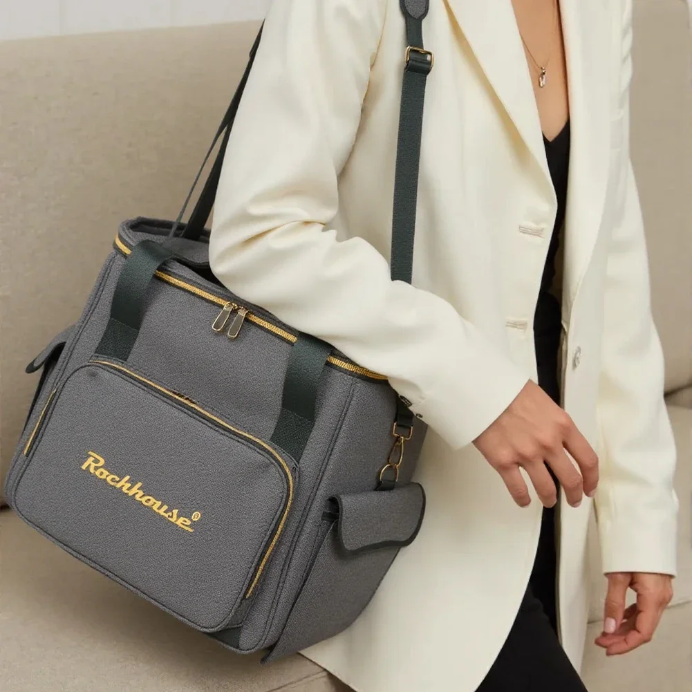 Rockhouse Vinyl Records Carrying Bag For 12Inch Vinyl Records LP Vinyl Record Storage Bag Holds Up To 45 Vinyl Albums