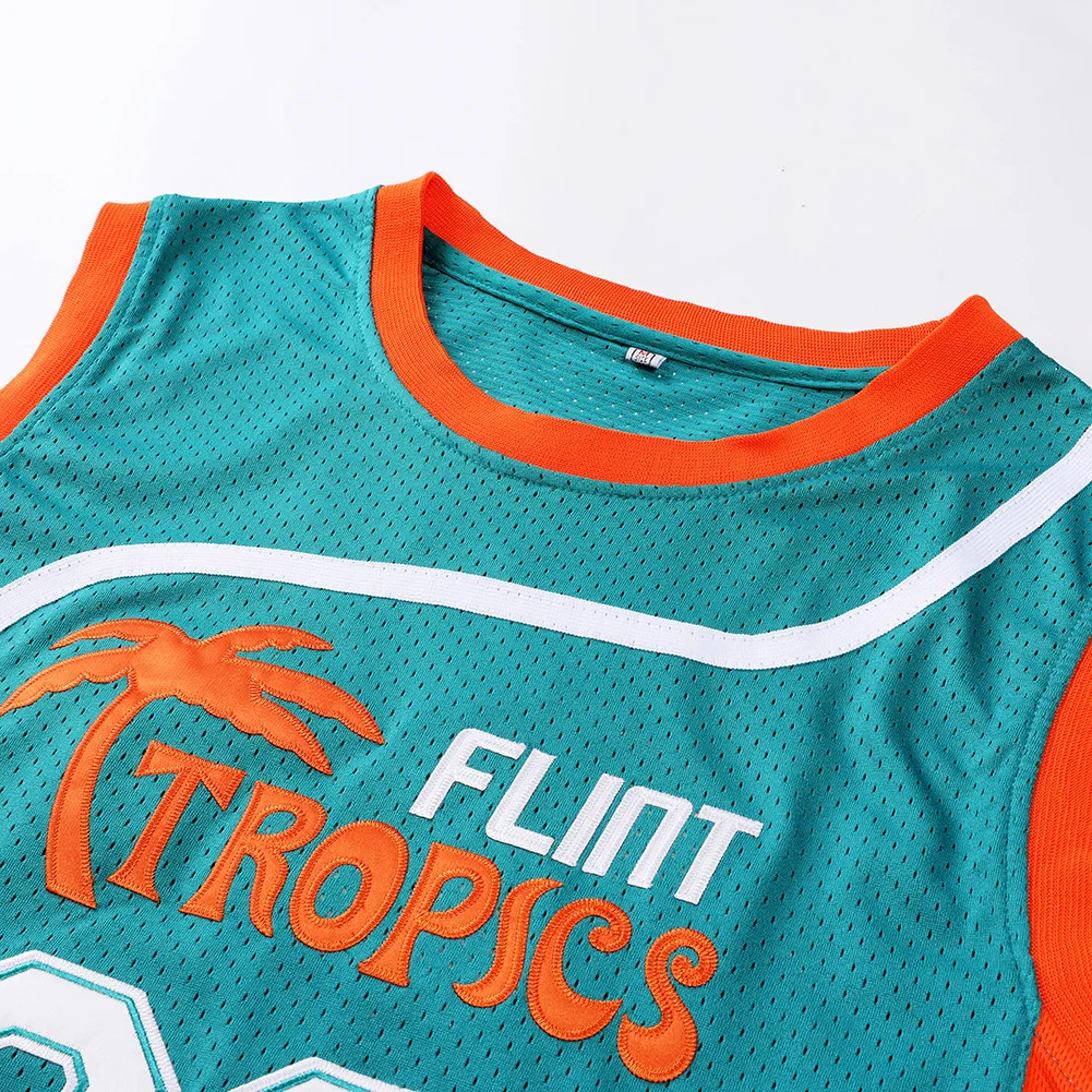 Flint Tropics Basketball Jersey 7 Coffee Black 11 Ed Monix 33 Jackie Moon Jersey Men's Sports Movie Basketball