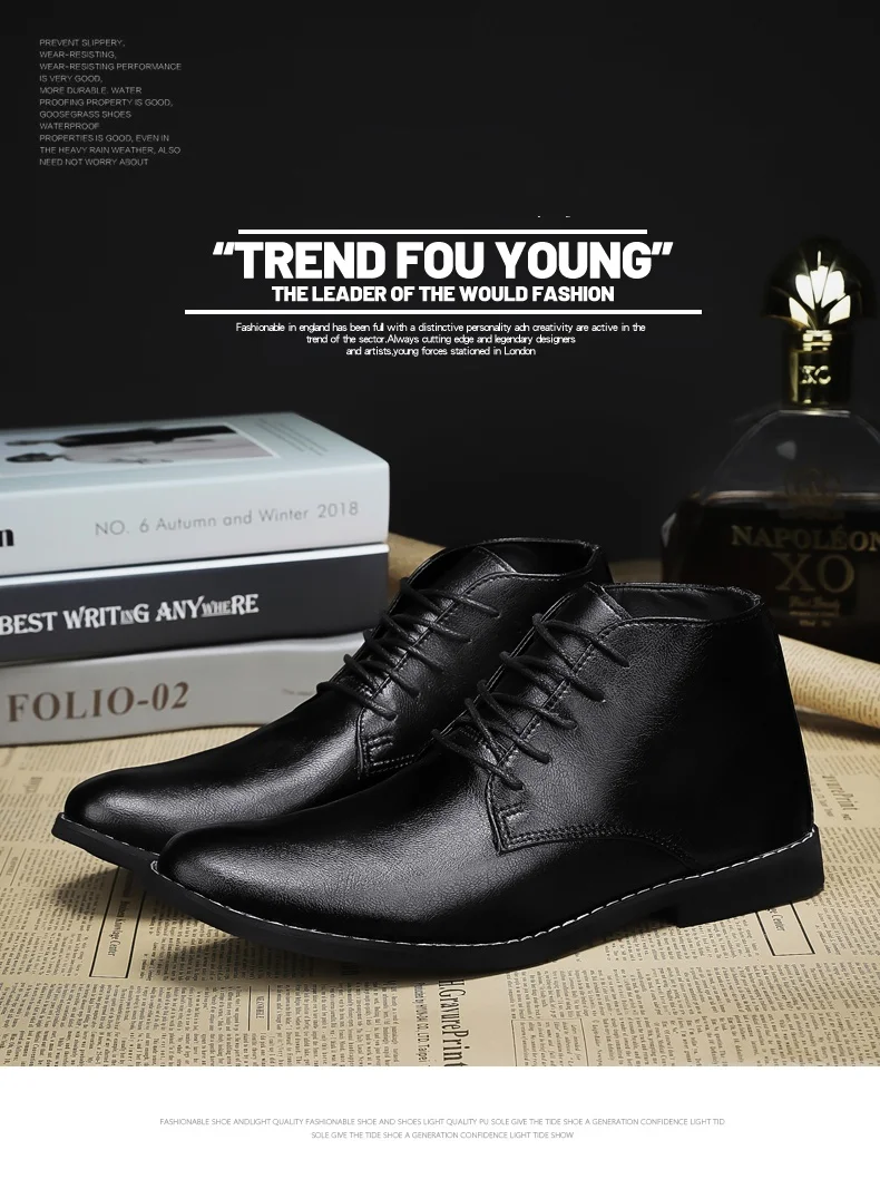 2023 New High-top Men's Casual Leather Shoes Classic White Business Men's Derby Shoes Fashion Pointed toe Dress Shoes Men Oxford