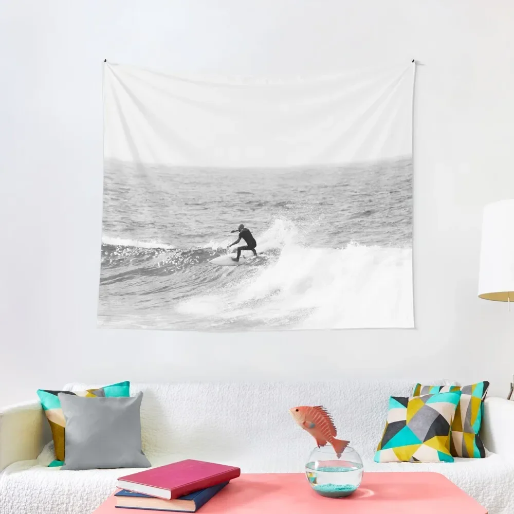 

Surfer on Wave in Open Ocean Tapestry Room Decorating Aesthetic Nordic Home Decor Aesthetic Decoration Tapestry
