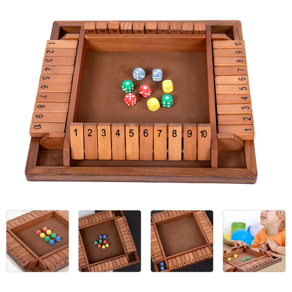 Roll The Dice Flop Number Game Parent-child Desktop Wood Party Props number kubb game set wood