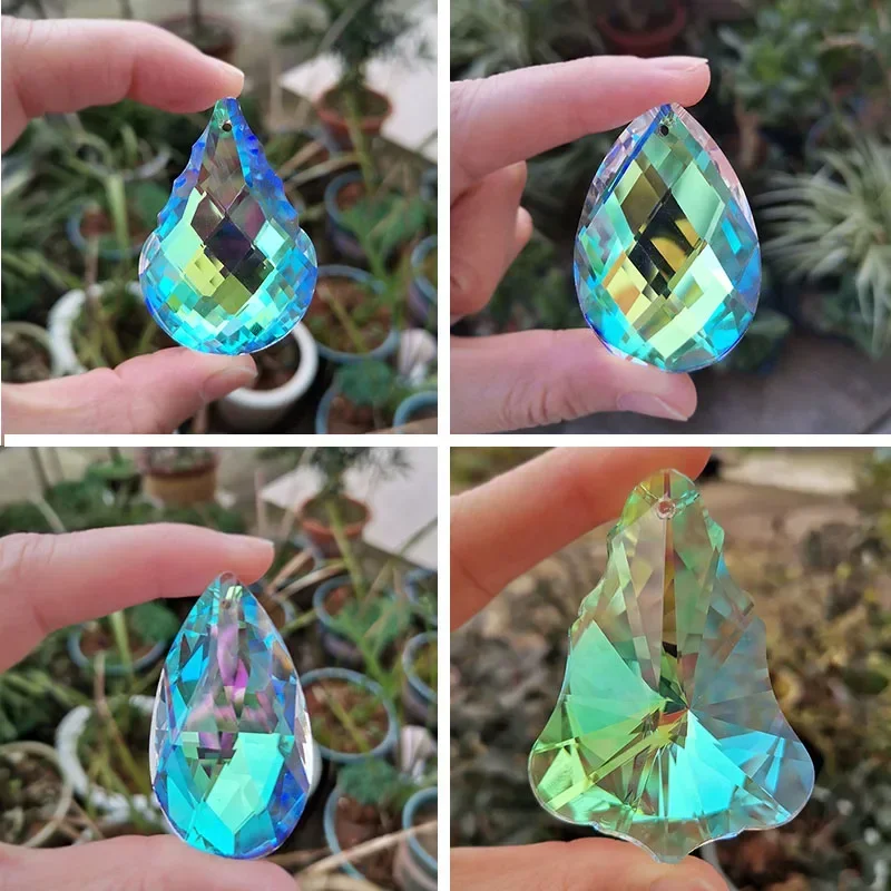 50mm AB Color Hanging Pendant Crystal Prism Suncatcher Chandelier Parts Rainbow Maker Window Home Wedding DIY Decor Ornaments sun catcher crystal pendant sun catchers window ornament