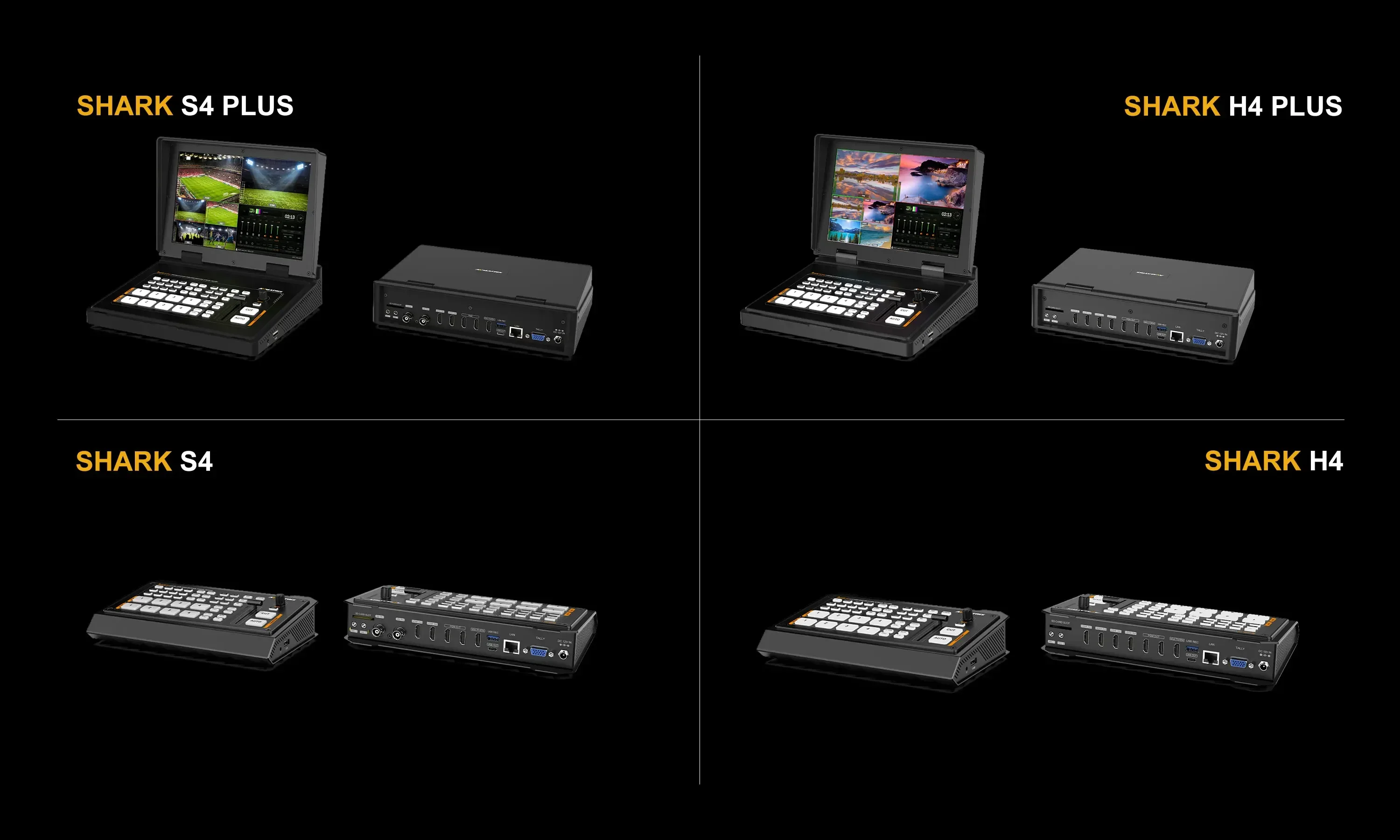 AVMATRIX 4-Channel SDI/HDMI Streaming Video Switcher SHARK H4/S4 H4/S4 Plus With
