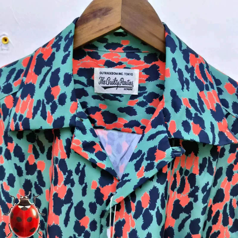 Leopard Print Y2k High Quality Men Women Streetwear Casual Short Shirt Japanese