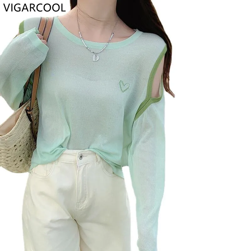 

Sunscreen Cover Up for Women's Summer Dopamine Wearing 2023new Loose Fitting Long Sleeved T-shirt Thin Linen Ice Silk Top Female
