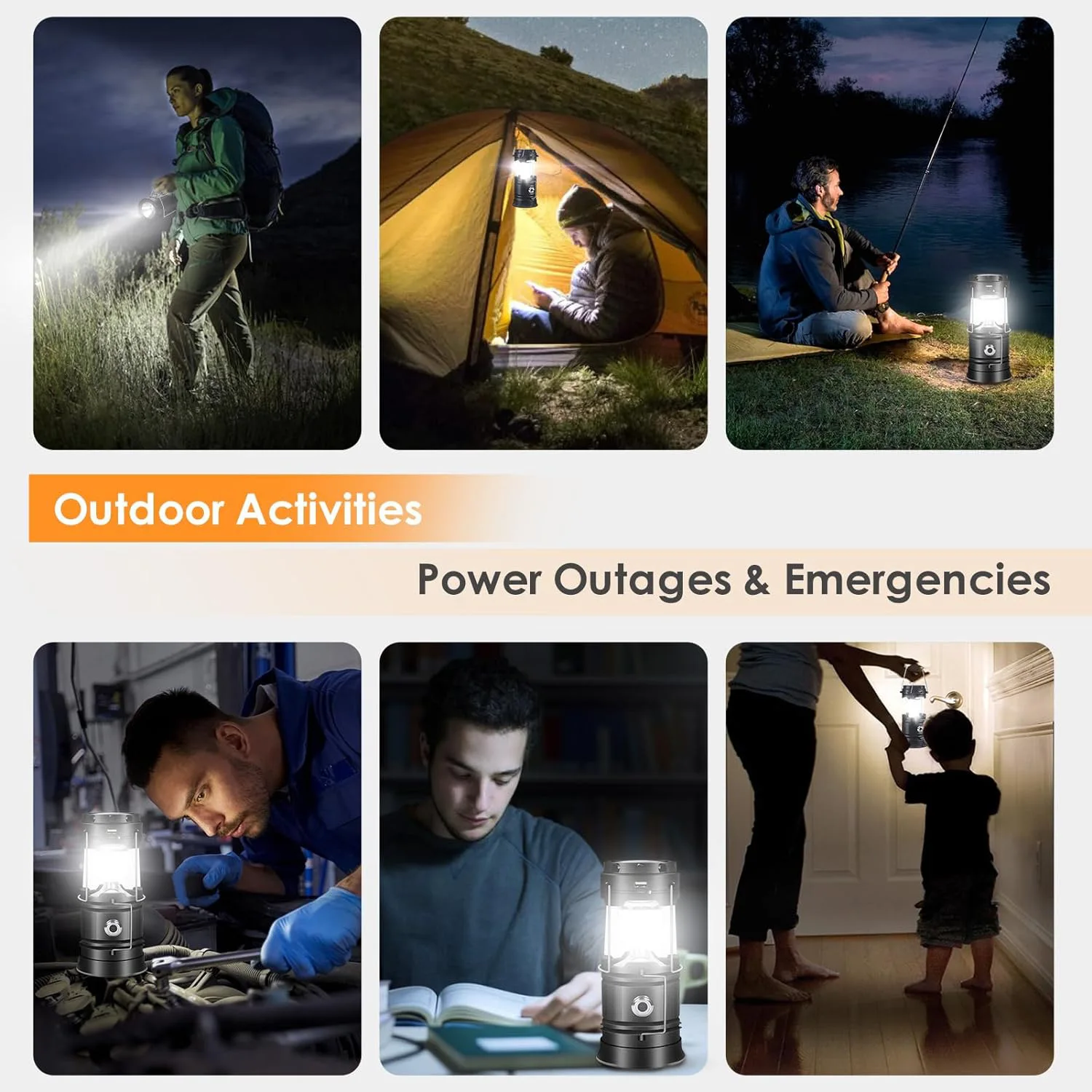Camping Light Portable Flashlight Solar Camping Lights COB Tent Lamp
