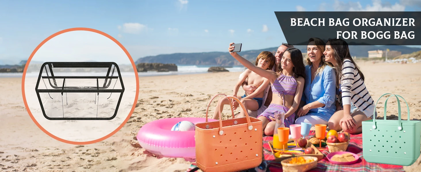 Description Picture 2 of itemClear Beach Bag Organizer Compatible with Bogg Bag X Large Size, Transparent Insert Divider Liner for XL Bogg Bag Accessories